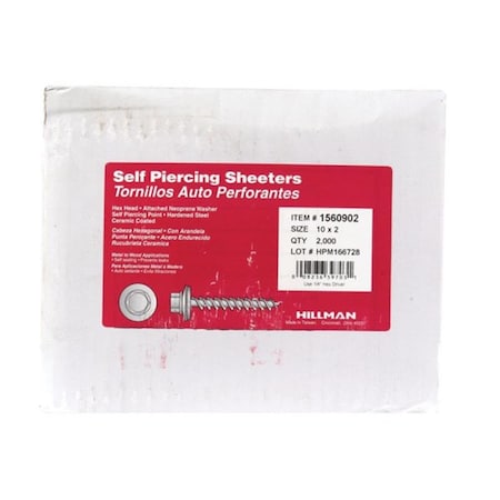 Hillman 1560902 10 x 2 in. Zinc Plated Steel Washer Screw 5026422